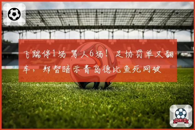 飞踹停1场 骂人6场！足协罚单又翻车，郑智暗示青岛德比鱼死网破